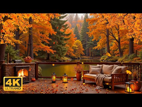 Peaceful Autumn Space on the Cabin Porch 🍁 Soft Piano for Relaxation and Good Sleep