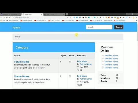 Create Forum in Bootstrap 4 | Bootstrap Tutorial | How to create forum | How to design Forum