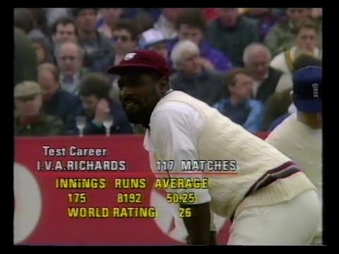 ENGLAND v WEST INDIES 1st TEST MATCH DAY 2 HEADINGLEY JUNE 7 1991 VIV RICHARDS MARK RAMPRAKASH