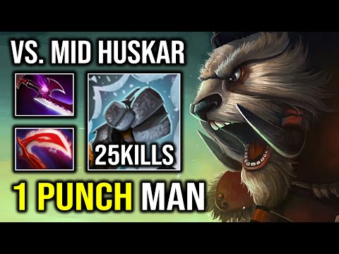 How to Play Mid Tusk Against Huskar with 1 Punch Man Brutal Hit Like a Truck Dota 2