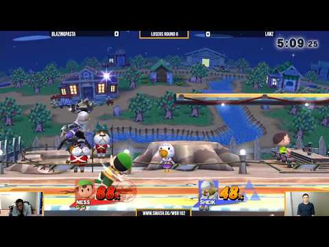 WBB #102 | BlazingPasta (Ness) vs Lawz (Sheik) - Losers Round 6 - Smash 4 Singles