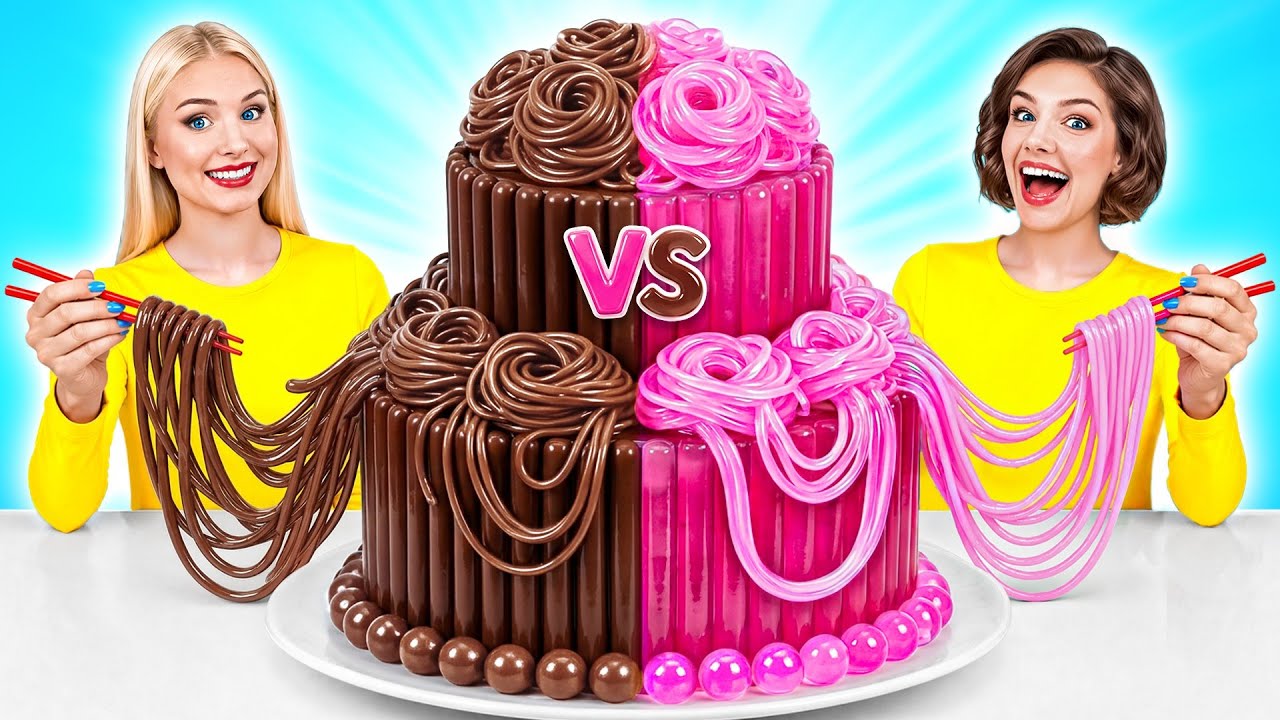 Cake Decorating Challenge Bubble Gum vs Chocolate Food | Edible Battle by Multi DO Challenge