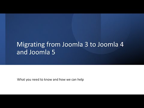 Migrating from Joomla 3 to Joomla 4 and Joomla 5