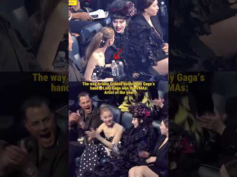 Ariana Grande Holding Lady Gaga’s Hand to Comfort Her, She Won The Artist of The Year VMAs #ladygaga