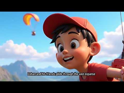 Zohan and freinds are paragliding