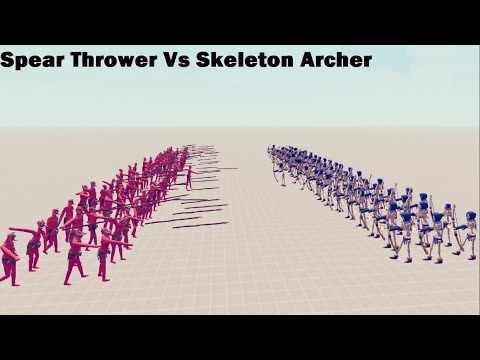 TABS 90v70 Spear Thrower Vs Skeleton Archer-Totally Accurate Battle Simulator