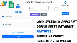 How to make Login System with OTP verification in Web Appscript | Login system in Appscript
