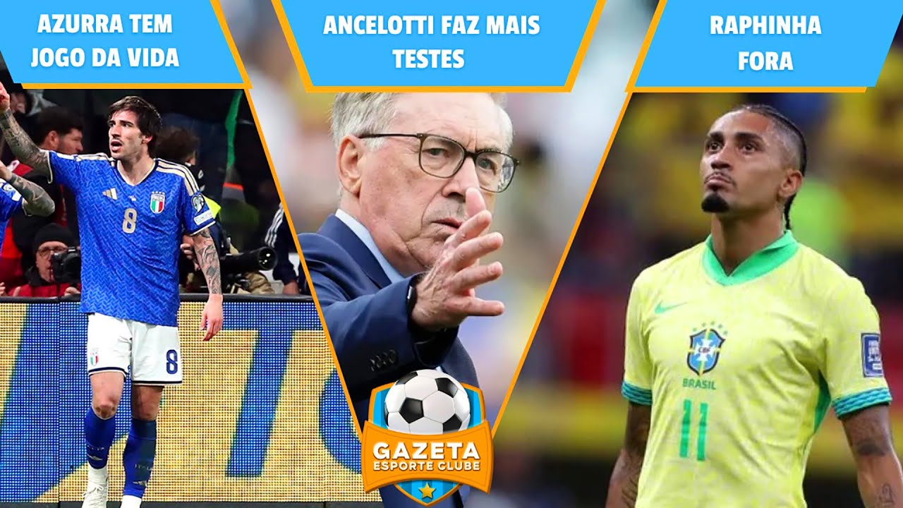 Seleção testa ataque contra Croácia, Raphinha lesionado e Itália decide vaga na Copa