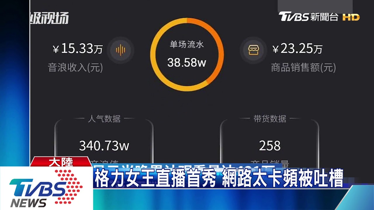 格力女王直播首秀 網路太卡頻被吐槽