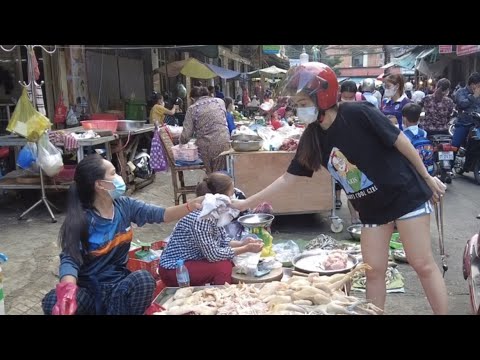 People activities at market food | Cambodia daily life in market