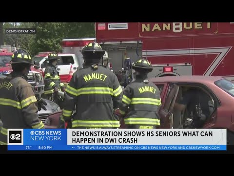Nanuet firefighters show dangers of DWI to high school seniors