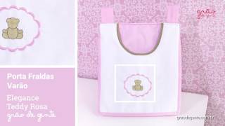 Porta Fraldas Varão Elegance Teddy Rosa | Ref: 60256