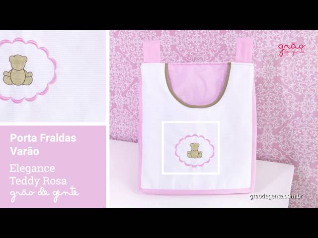 Porta Fraldas Varão Elegance Teddy Rosa | Ref: 60256