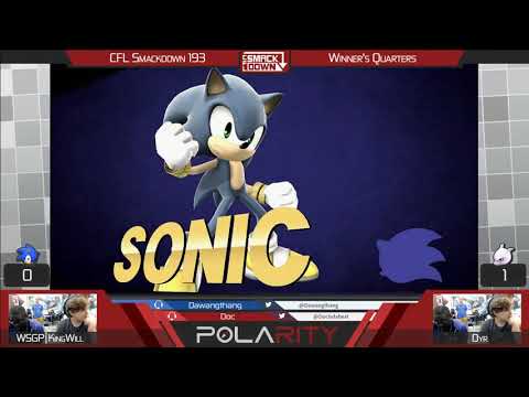 CFL Smackdown 193 WiiU - WSGP | KingWill (Sonic) vs Dyr (Diddy Kong) - Winners Quarters