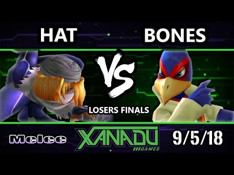 S@X 266 SSBM -  hat (Sheik) Vs.  Bones (Falco) Smash Melee Losers Finals