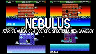Nebulus (Tower Toppler) Comparison / Atari ST - Amiga - C64 - DOS- CPC - Spectrum - Nes - Gameboy