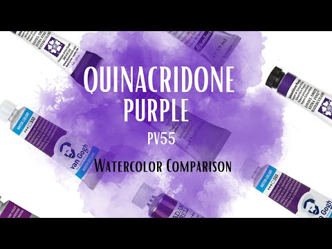 Quinacridone Purple PV55 Watercolor Comparison - Daniel Smith - Winsor & Newton - Schmincke