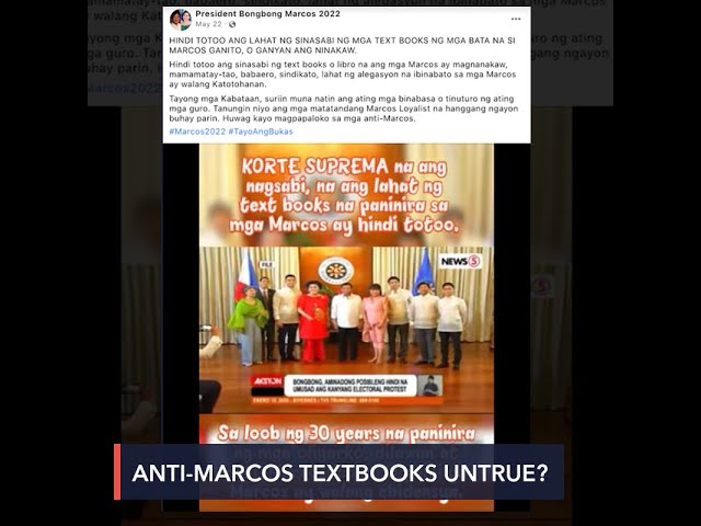 FALSE: Supreme Court says all anti-Marcos textbooks are untrue