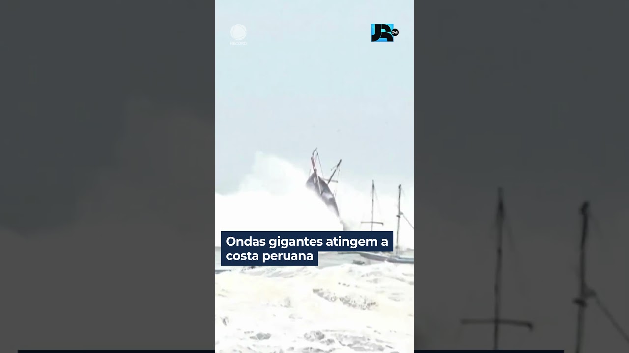 Ondas gigantes atingem a costa peruana #shorts