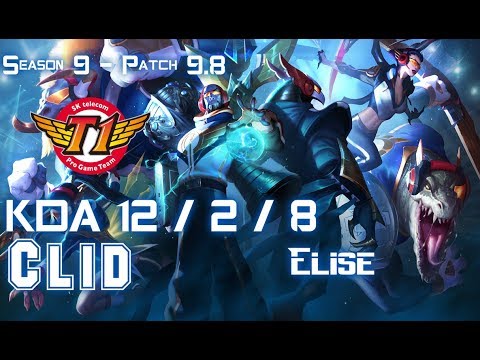 SKT T1 Clid ELISE vs CAMILLE Jungle - Patch 9.8 KR Ranked
