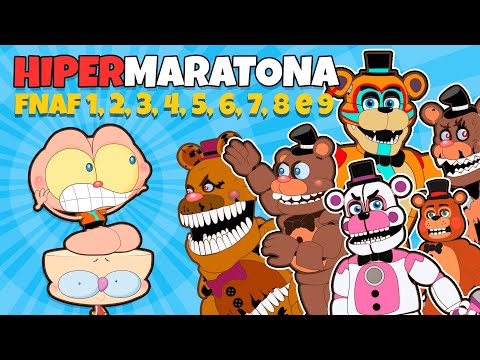 6 horas de Mongo e Drongo em FNAF - Todos os Five Nights at Freddy's com Mongo e Drongo