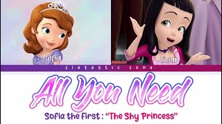 All You Need- Color Coded Lyrics | Sofia the First &quot;The Shy Princess&quot; | Zietastic Zone👑