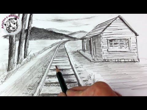 Como Dibujar un Paisaje en Perspectiva de Un Punto muy Facil y Paso a Paso