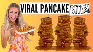EASY + FUN! Pumpkin Banana Protein Pancake Bites | Viral Breakfast Trend | @TheLindsayAnn