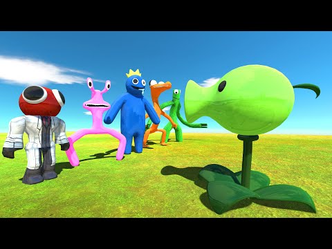 Peashooter vs Rainbow Friends - Animal Revolt Battle Simulator