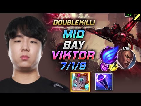 Bay Viktor MID vs Lucian - 베이 미드 빅토르 템트리 룬 리안드리 난입 - LOL KR 11.7