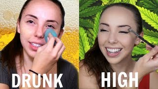 Drunk VS. High Makeup