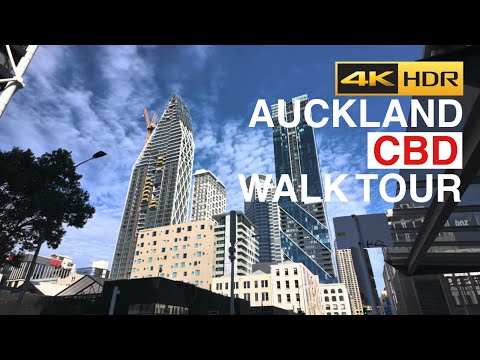 Winter in Auckland CBD Monday Walk New Zealand 4K HDR