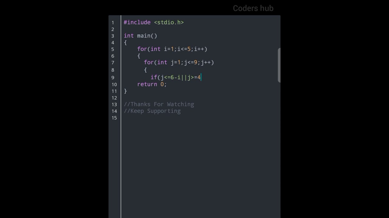 #10 |Programming for beginners| |C Language|Pattern printing|#coding #c #pattern #code #programming