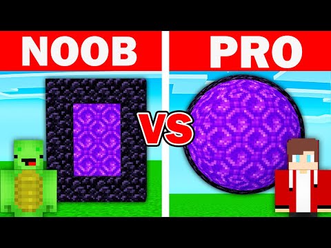 mikey_turtle - Mikey & JJ - NOOB vs PRO : Secret Portal Build Challenge in Minecraft - Maizen