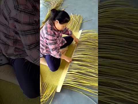 Traditional bamboo mat weaving process