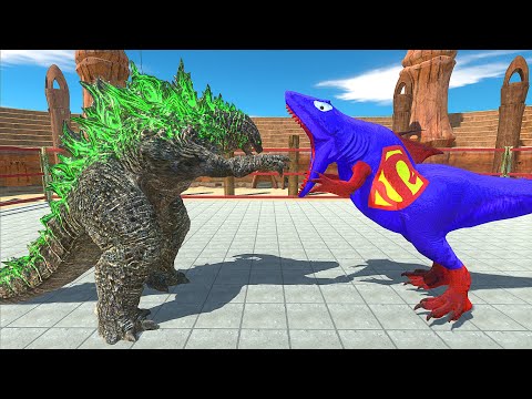 GODZILLA VS SUPERMAN SHARKOSAURUS - Animal Revolt Battle Simulator