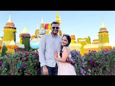 DUBAI VLOG 3🇦🇪Miracle Garden එකේ ලස්සන⛲️🌻Global Village එක නම් fun🎡🎪Must try desserts😮‍💨budget 🛍️🛒