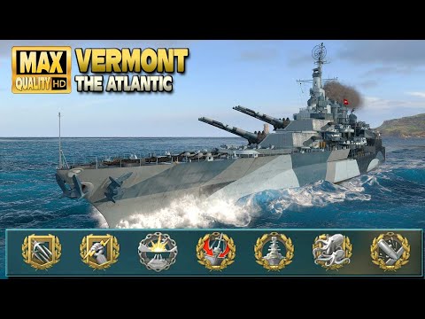 Battleship Vermont on map The Atlantic - World of Warships
