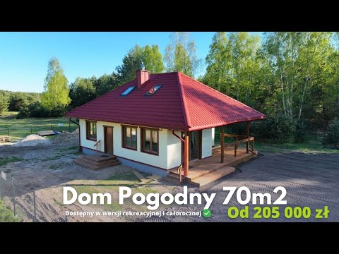 Dom 64m2  za 205 000 zł - projekt Pogodny drewniany z domekidom.com