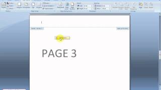 How to start header and footer from page 3? | Word 2007