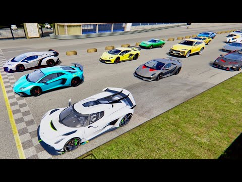 Koenigsegg Jesko vs Lamborghini Supercars - Old Monza