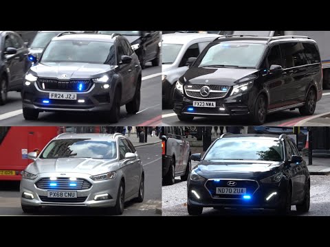Unmarked Police & Fire Cars responding in London