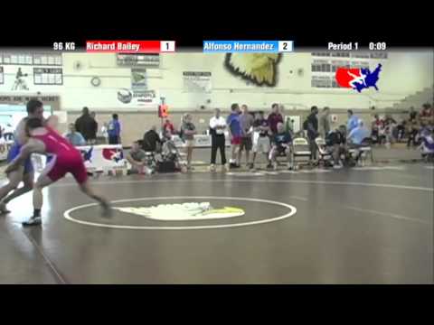2012 Univ. WTT: 96 KG - Richard Bailey (Navy Mat Club) vs. Alfonso Hernandez (Wyoming RTC)