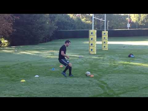 Rugby training drill for scrum half to work on his passing