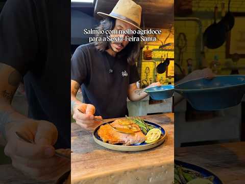 Salmon with sweet and sour sauce for Good Friday