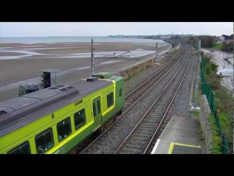 Dart train number 8602 leaving Booterstown Station, Dublin
