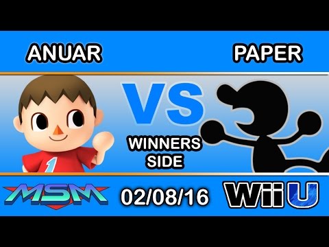 MSM 36 - Anuar (Villager) Vs. Paper (Mr. Game & Watch) Winners Side - Smash Wii U