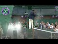 Sprinkler goes off, accidentally soaks players! | Wimbledon 2019