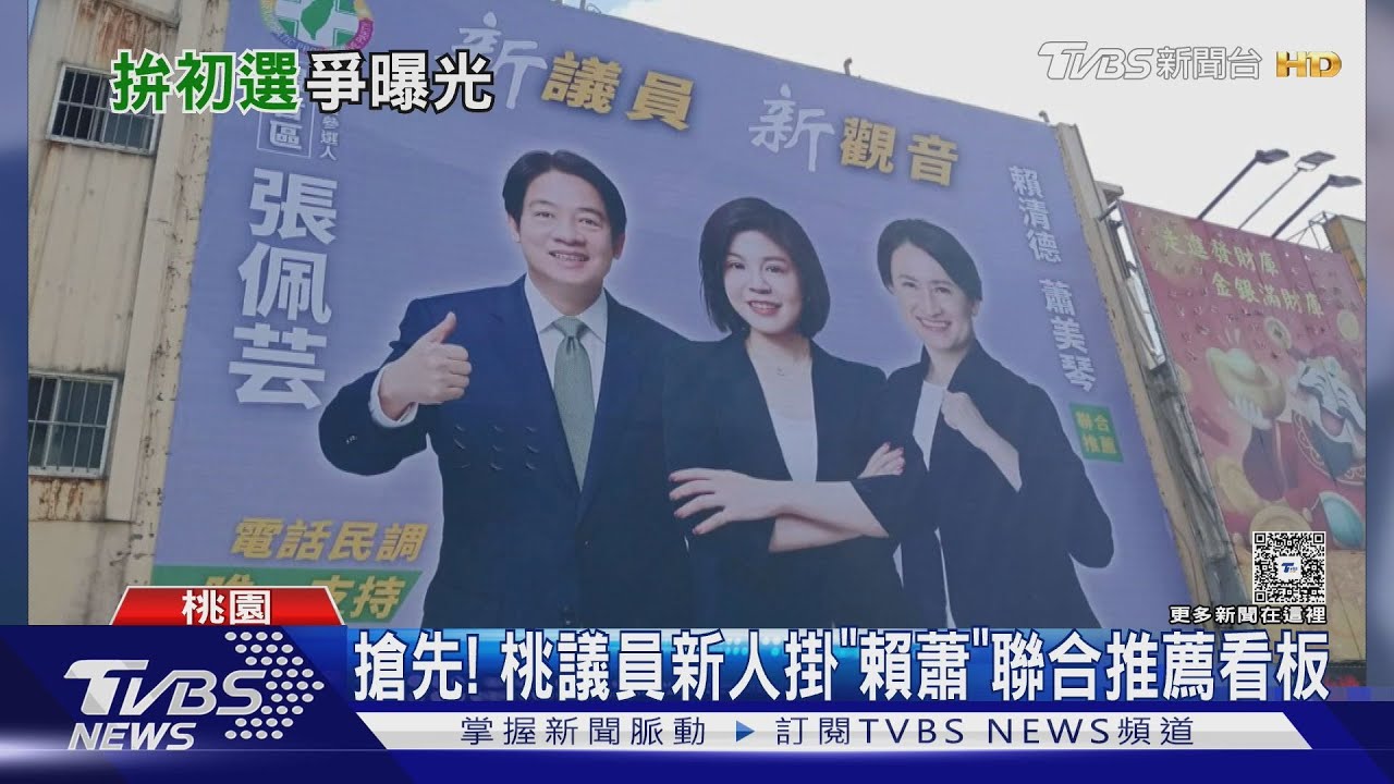 搶先! 桃議員新人掛「總統、副總統」聯合推薦看板