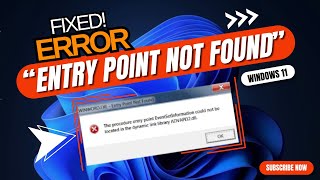 Frustrated by Entry Point Not Found in Windows 11 Here's How to Fix It! 🛠️